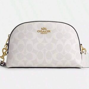 NWT Coach CR354 Madi Crossbody In Signature Canvas Gold/Chalk/Glacier White